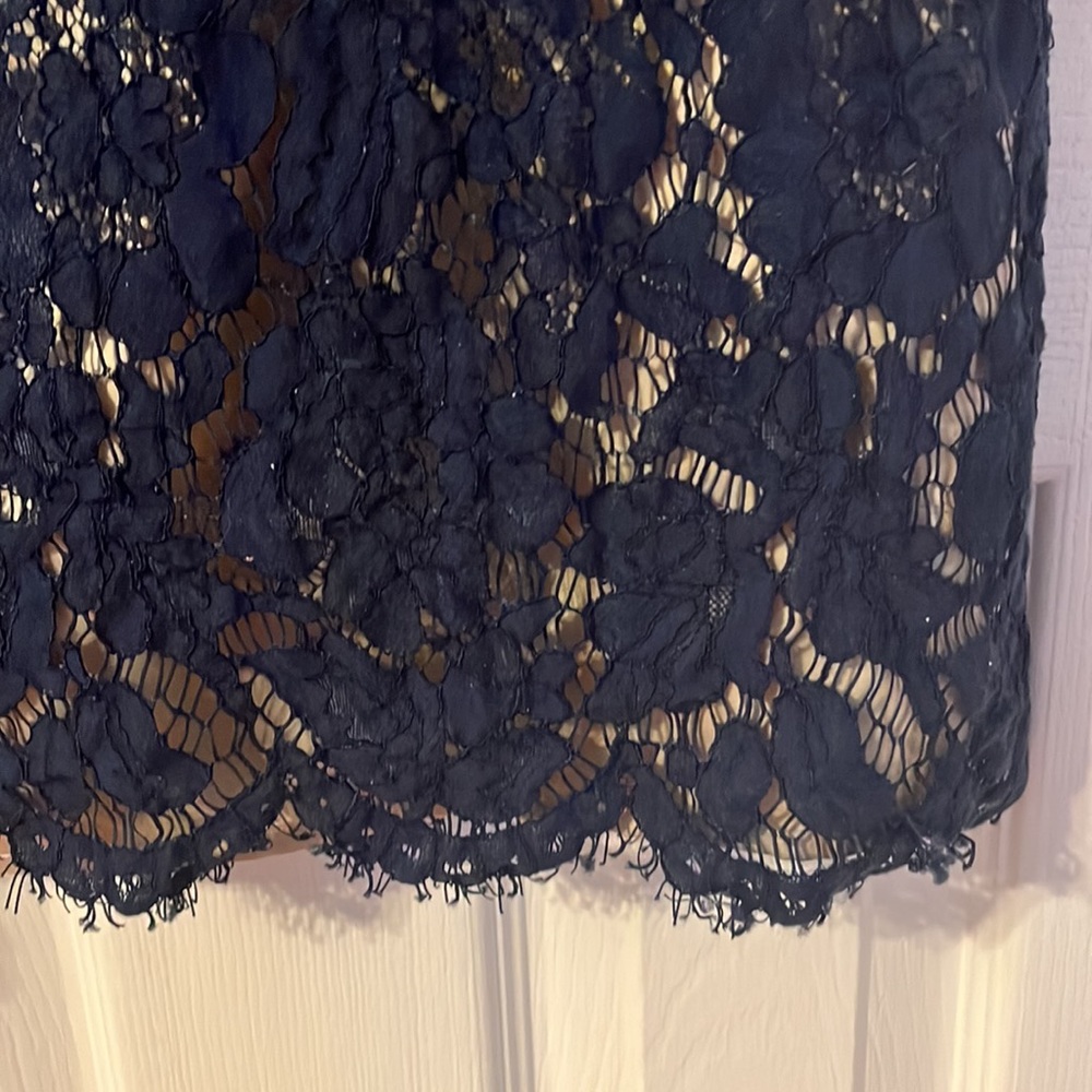 Vince Camuto Navy Lace Overlay Dress - Picture 3 of 8